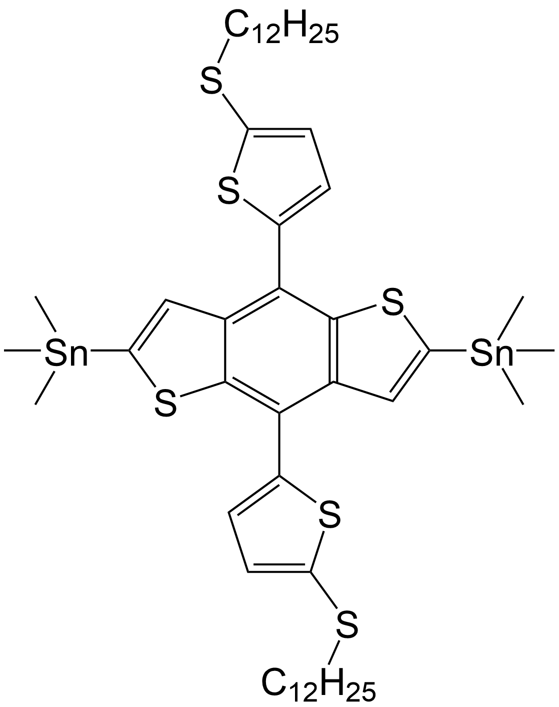 (4,8-bis(5-(dodecylthio)thiophen-2-yl)benzo[1,2-b:4,5-b']dithiophene-2,6-diyl)bis(trimethylstannane)/1887135-97-8